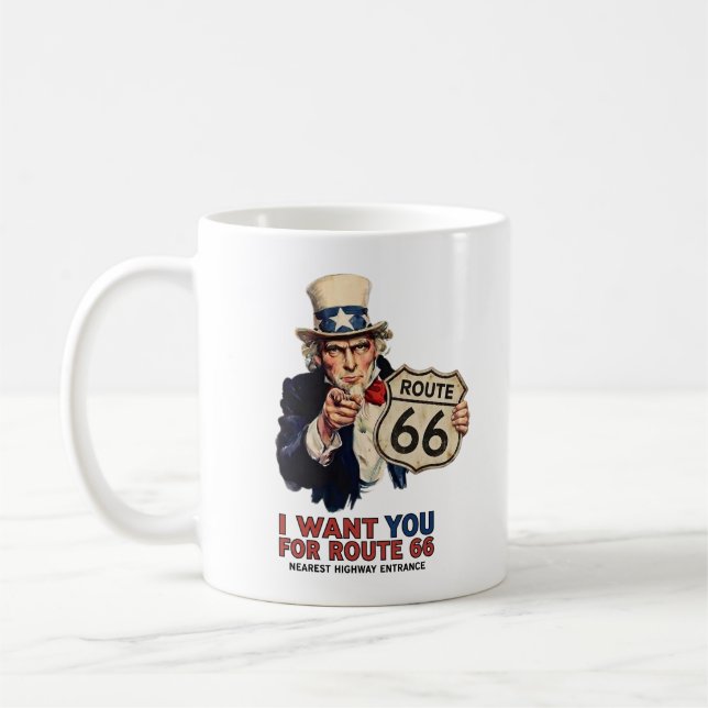 Onkel Sam Route 66 Kaffeetasse (Links)