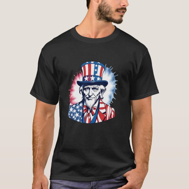 Onkel Sam Tie Dye Feuerwerk T-Shirt (Vorderseite)