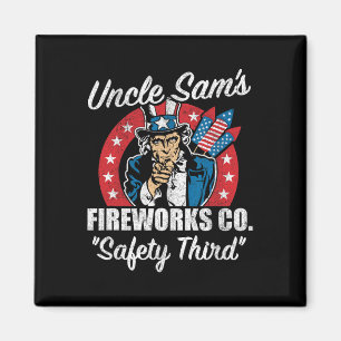 Onkel Sams Feuerwerkssicherheit an dritter Stelle Magnet