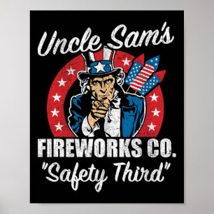 Onkel Sams Feuerwerkssicherheit an dritter Stelle Poster