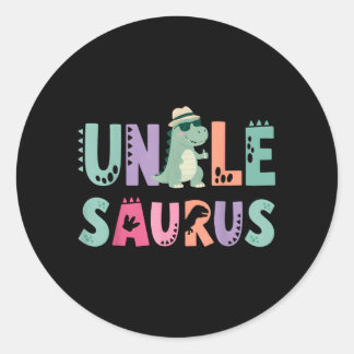 Onkel Saurus Papa Dinosaurier 3. Geburtstag T-Rex Runder Aufkleber