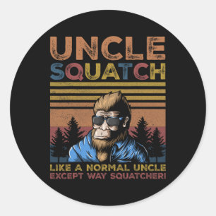Onkel Squatch - Bigfoot Onkel Vatertag Yeti Sas Runder Aufkleber