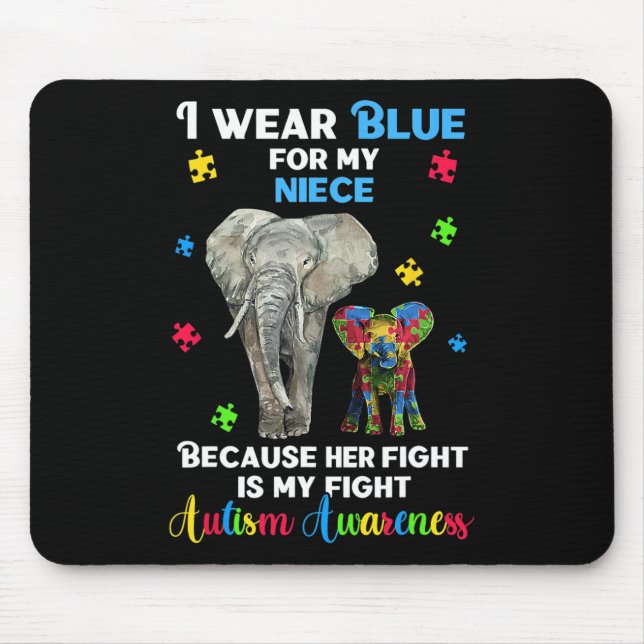 Onkel Tunt Autismus Bewusstsein Mousepad (Vorne)