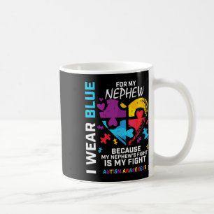 Onkel Tunt Heart Ich trage Blau für meinen Nephew Kaffeetasse