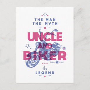 Onkel und biker der Mann der Mythos der Legende Postkarte