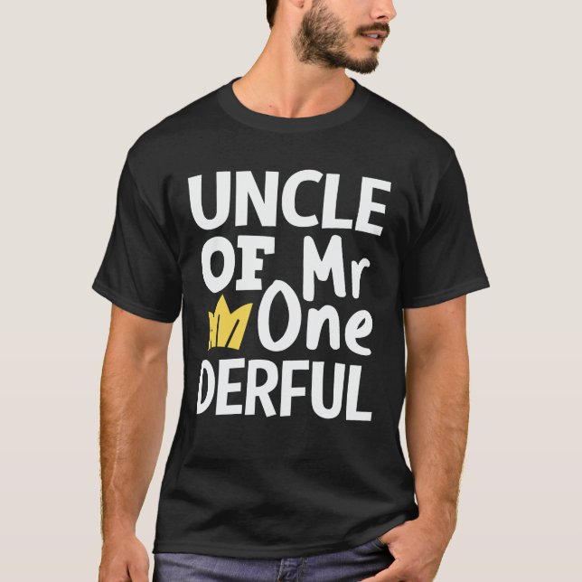 Onkel von Onederful 1st Birthday Party Matching T-Shirt (Vorderseite)