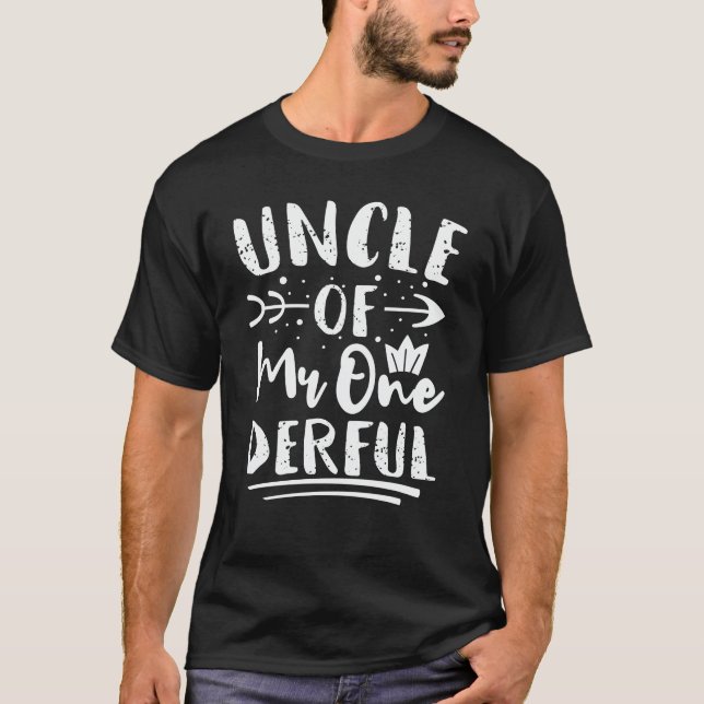 Onkel von Onederful 1st Birthday Party Matching T-Shirt (Vorderseite)