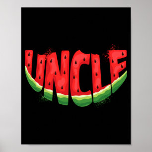 Onkel Wassermelone Sommer Obst Familien-Matching Poster