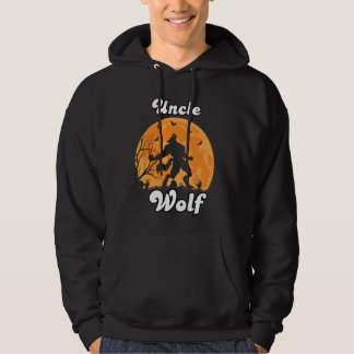 Onkel Wolf Matching Family Stamm Wolves Moon Hoodie