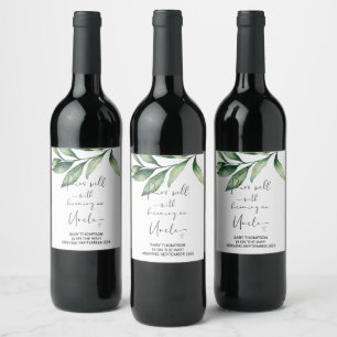 Onkel zu sein Schwangerschaft Ankündigung für Brud Weinetikett