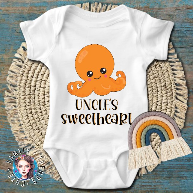 Onkel's Sweetheart Orange Kawaii Octopus Baby Strampler (Von Creator hochgeladen)
