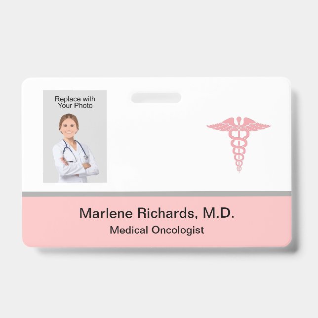 Onkologe Cancer Medical Foto ID Template Ausweis (Vorderseite)