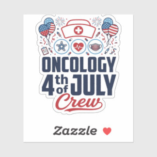 Onkologie 4. Juli Crew Medizinisches Patriotisches Aufkleber