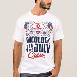 Onkologie 4. Juli Crew Medizinisches Patriotisches T-Shirt