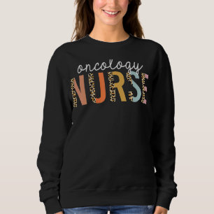 Onkologie Krankenpfleger Leopard Print Nursing Sch Sweatshirt