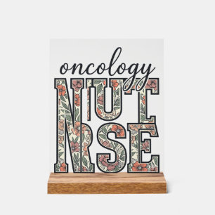 Onkologie-Krankenschwester Floral Vintage Acrylschild