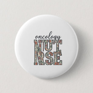 Onkologie-Krankenschwester Floral Vintage Button