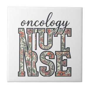 Onkologie-Krankenschwester Floral Vintage Fliese