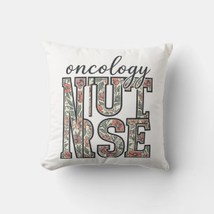 Onkologie-Krankenschwester Floral Vintage Kissen