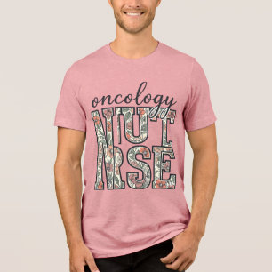 Onkologie-Krankenschwester Floral Vintage Tri-Blend Shirt