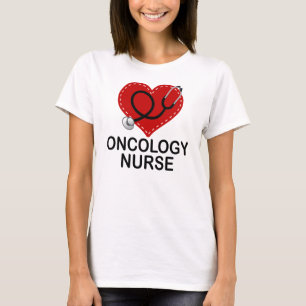 Onkologie-Krankenschwester-Herz-Stethoskop T-Shirt
