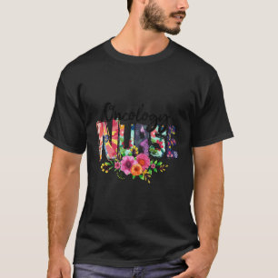 Onkologie Krankenschwester mit Blume Nurse-Lebensv T-Shirt