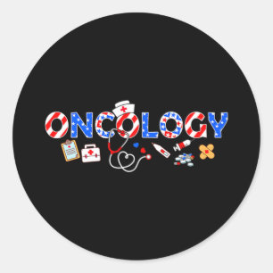 Onkologie-Krankenschwester Stethoskop Gedenktag 4. Runder Aufkleber