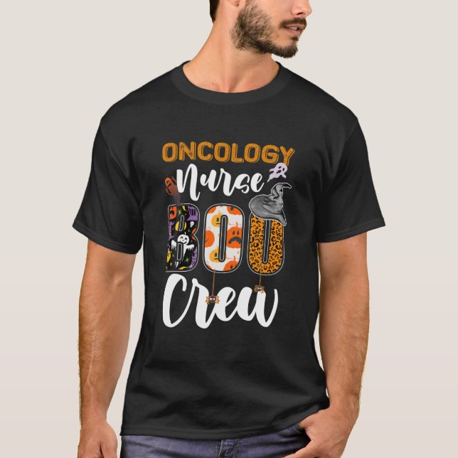 Onkologie Nurse Boo Crew Funny RN Halloween Matchi T-Shirt (Vorderseite)