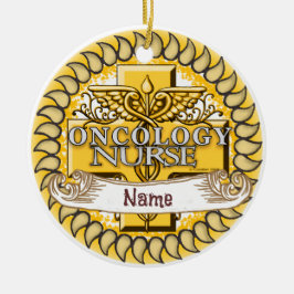 Onkologie Nurse Caduceus Keramik Ornament