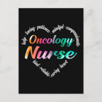 Onkologie Nurse Herz Word Cloud Watercolor Regenbo