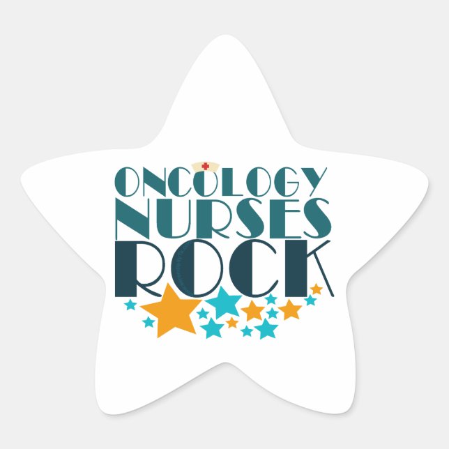 Onkologie Nurses Rock Stern-Aufkleber (Vorderseite)