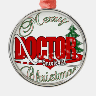 ONKOLOGISTISCHER ARZT MERRY CHRISTMAS SILBERNES ORNAMENT