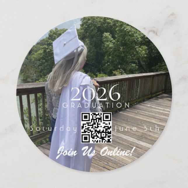 Online-Abschluss-Einladungs-QR-Code 2026 Einladung (Vorderseite)