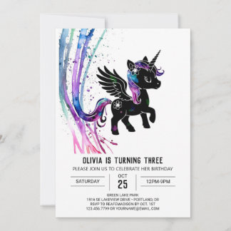 Online Adorable Unicorn Digital Geburtstag Einladung