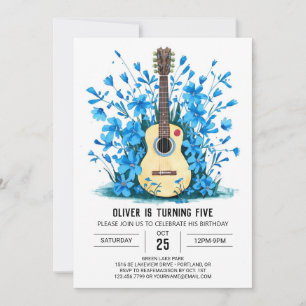 Online-Akustikgitarre Junge Geburtstag Einladung