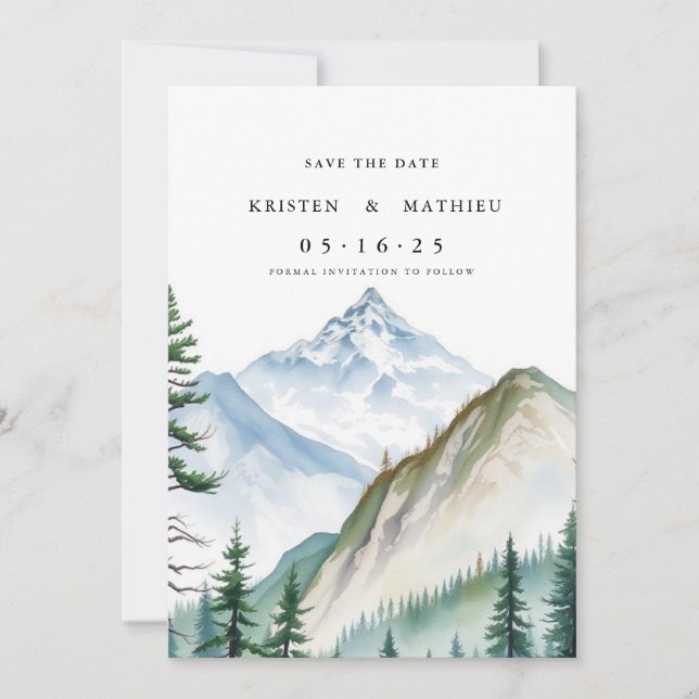 Online-Berge ohne Foto Save The Date (Vorderseite)