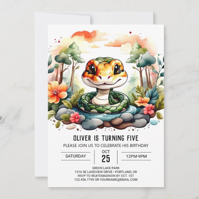 Online Cobra Birthday Einladung (Vorderseite)