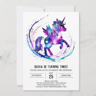 Online Custom Unicorn Digital Geburtstag Einladung