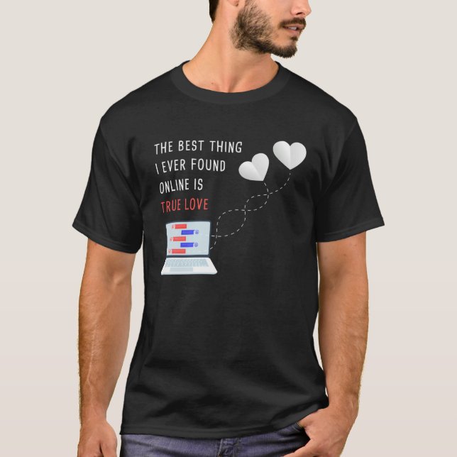 Online Dating Couples Relationship Valentineu2019s T-Shirt (Vorderseite)