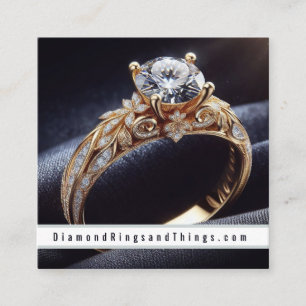 Online Diamond Ring Business Juwelier Designer Quadratische Visitenkarte