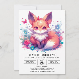 Online Elegant Fox Geburtstag Einladung