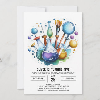 Online-Experiment Whimsy Scientist zum Geburtstag Einladung