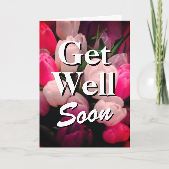 Online Get well soon card mit Tulpe-Blume-Foto Karte (Vorderseite)