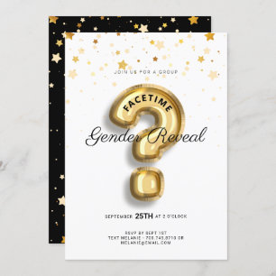 Online-Gruppe Video Chat Gender Reveal Baby Shower Einladung