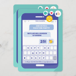 Online-Gruppe Video Chat Telefonische Textnachrich Einladung