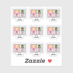 Online-Konferenz Video-Anruf Treffen Bujo Planer Aufkleber