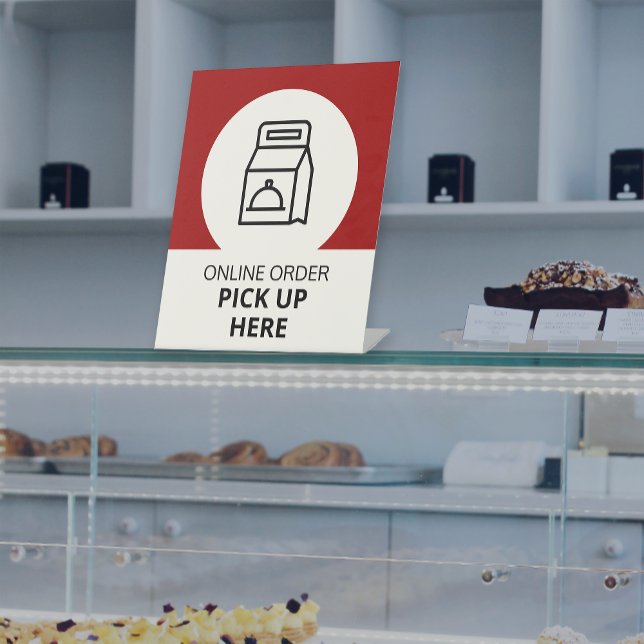 Online-Lieferwagen Hier Red Pedestal-Zeichen Sockelschild (Von Creator hochgeladen)