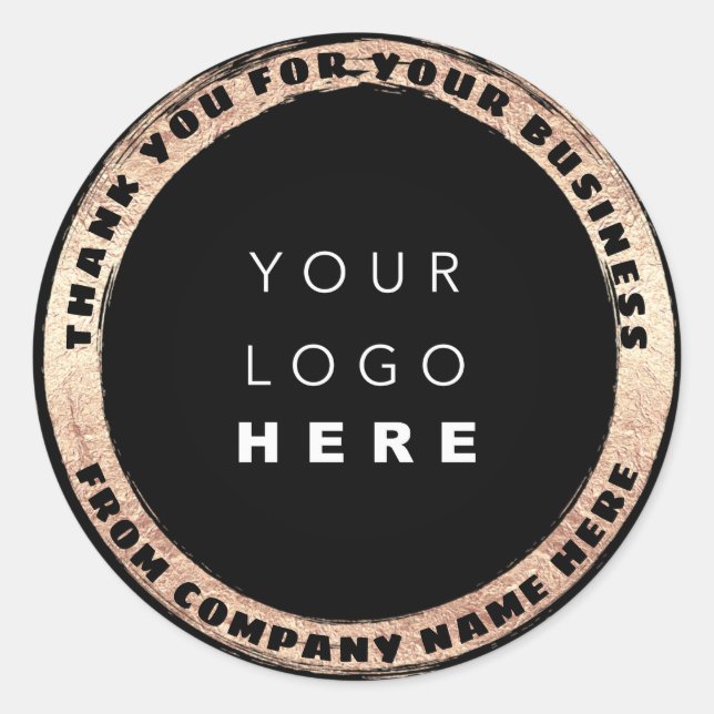 Online-Makeup-Kosmetik dank Logo-Back-Gold Runder Aufkleber (Vorderseite)