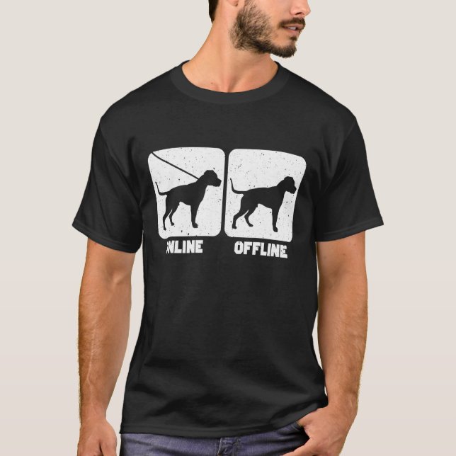 Online Offline Amerikanischer Pitbull T-Shirt (Vorderseite)