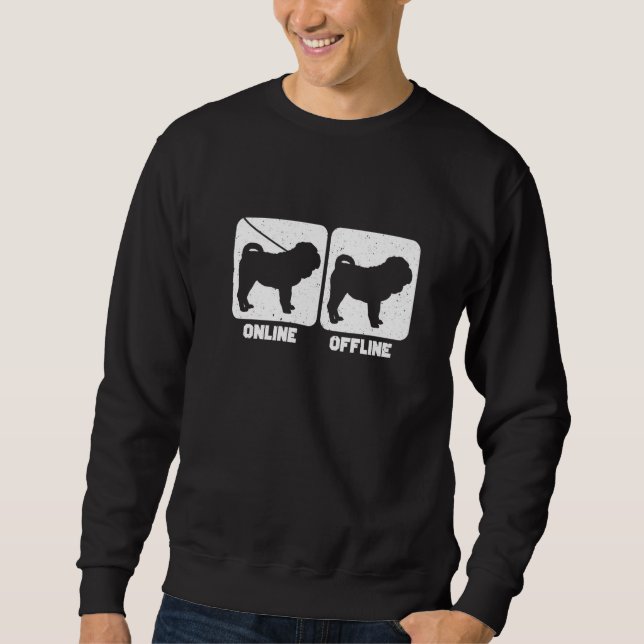 Online-Offline-Chinesischer Shar Pei Sweatshirt (Vorderseite)
